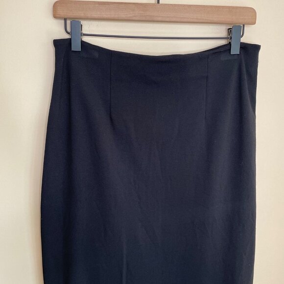 Alexander Wang Black Pencil Skirt Size Large Knee‎ Length Minimalist Work Career - Picture 3 of 7